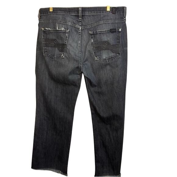 7 For All Mankind Austyn Relaxed Jeans Frayed Hem Medium Wash Men's 34 x 30 - Picture 2 of 12